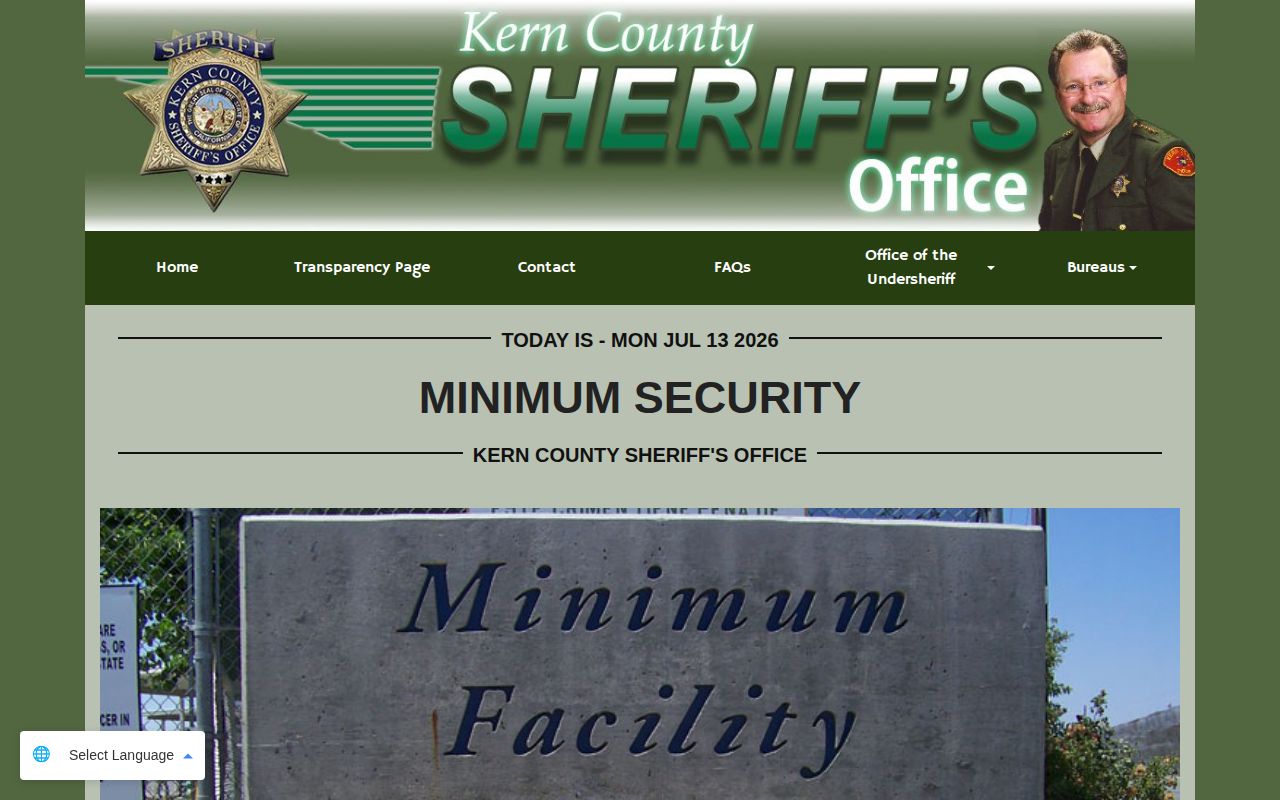 Kern County Lerdo Minimum Facility release record source
